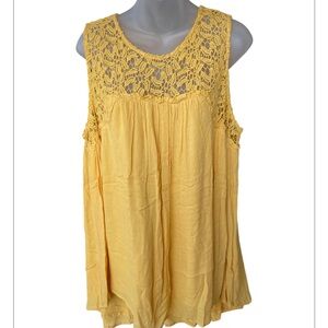 Chelsea & Theodore summer Sleevless tank top with lace size 1X NWT